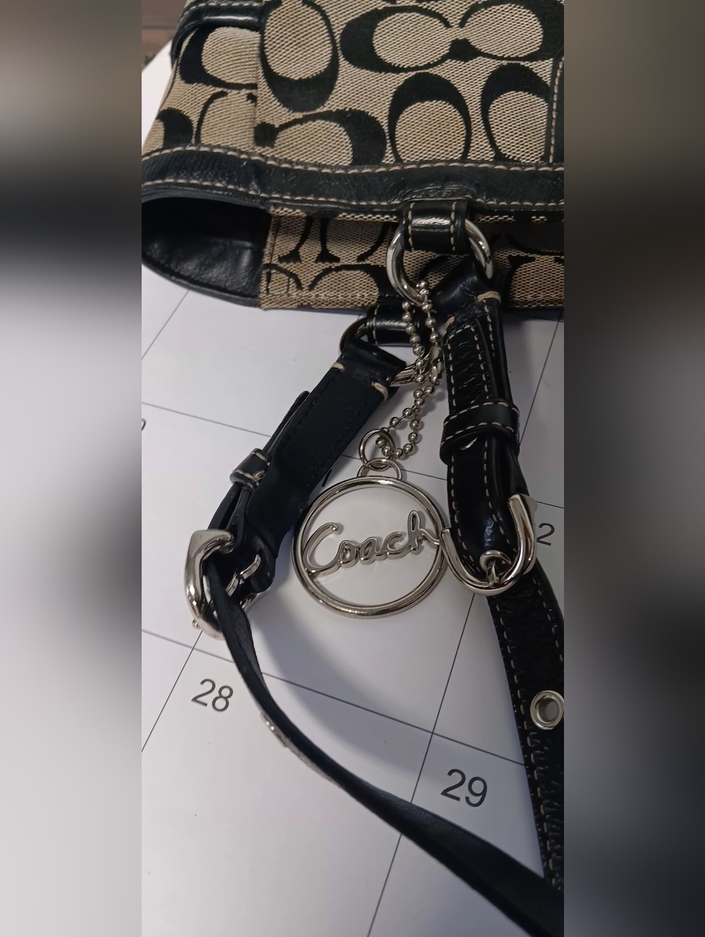 Coach Leather Trimmed East West Satchel - Picture 3 of 10